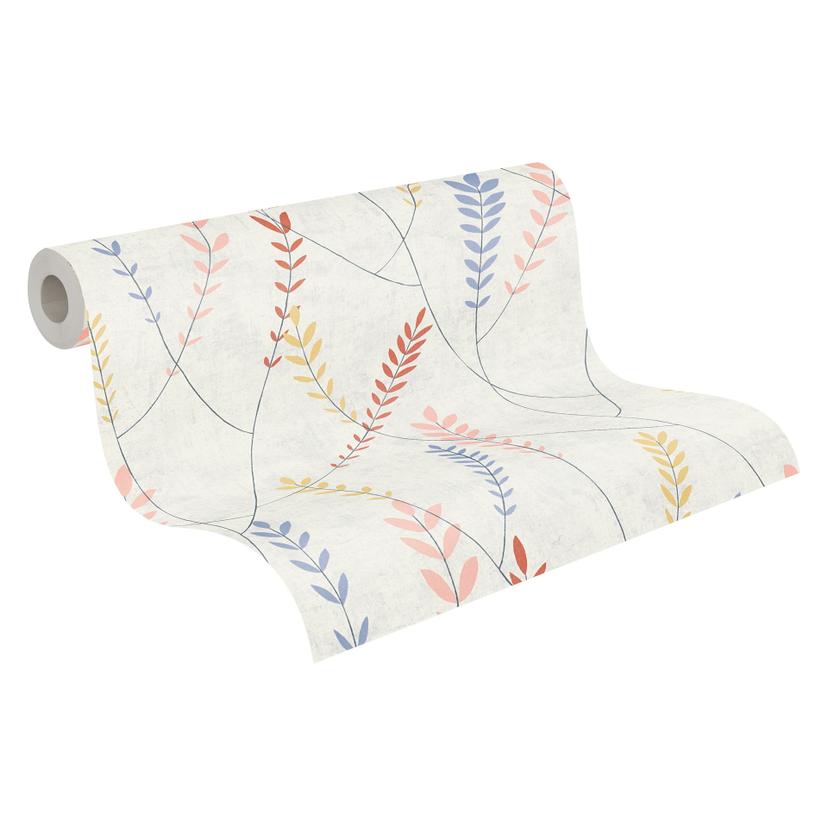 Carta da parati in tessuto non tessuto natura - struttura in lino in tonalità greige e naturale