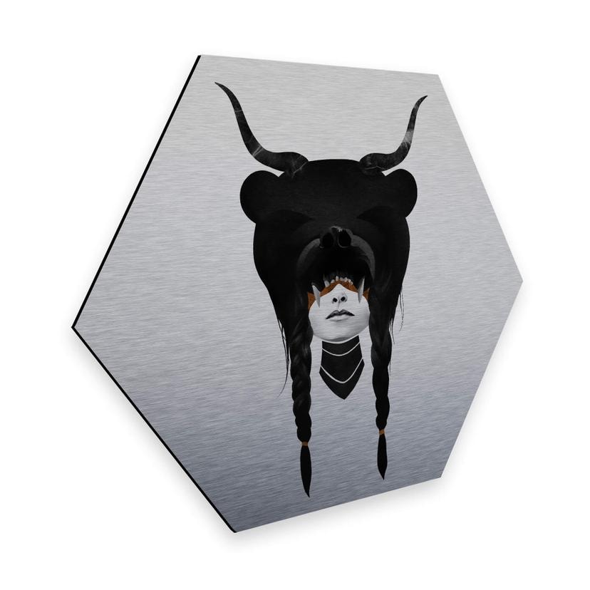 Hexagone - alu-Dibond - Effet argenté Ireland - Bear Warrior