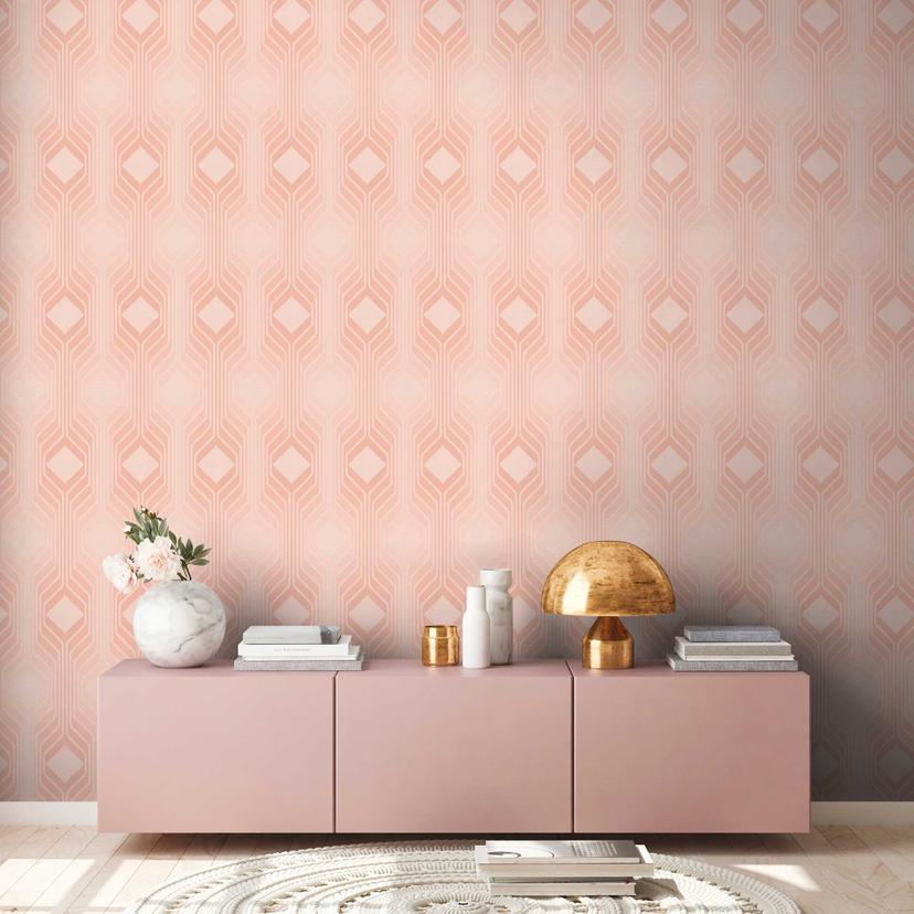 Retro-Tapete Beige Creme - Vliestapete abstrakt - Vintage Mustertapete Strukturtapete
