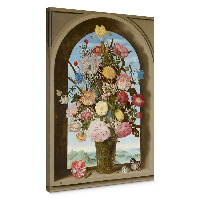 Lienzo Bosschaert - Florero en el hueco de una ventana
