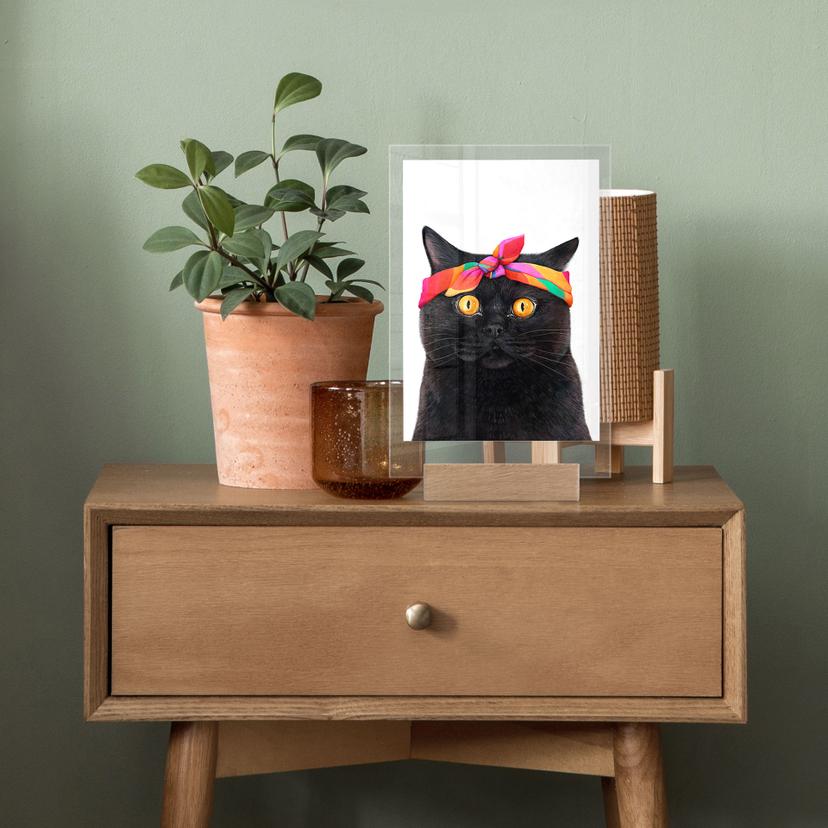 Tischaufsteller Schwarze Katze mit Bandana - Korenkova