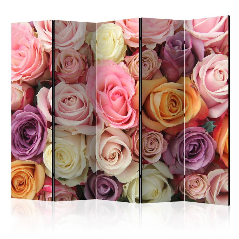 Divisorio per sala - Rose colorate, 3 pezzi