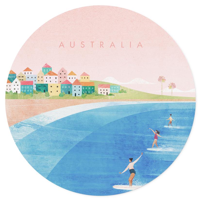 Wallsticker Surfing på Australiens kust - Rivers - Rund