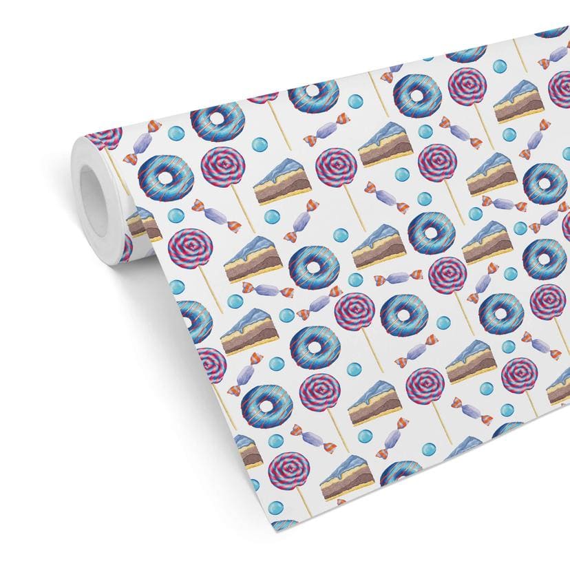 Papier peint à motifs Le monde sucré des friandises 02