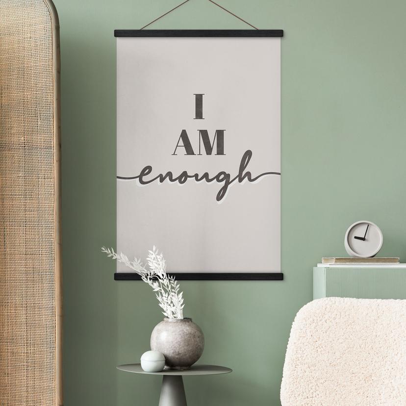 Póster de tela con la frase - I am enough