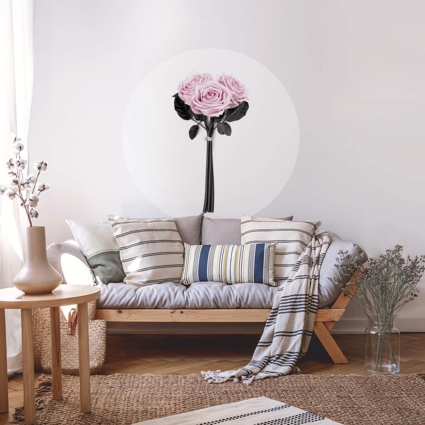 Sticker mural Kubistika - Roses sauvages - Rond
