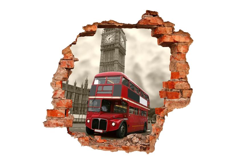 Sticker mural 3D Visitez Londres