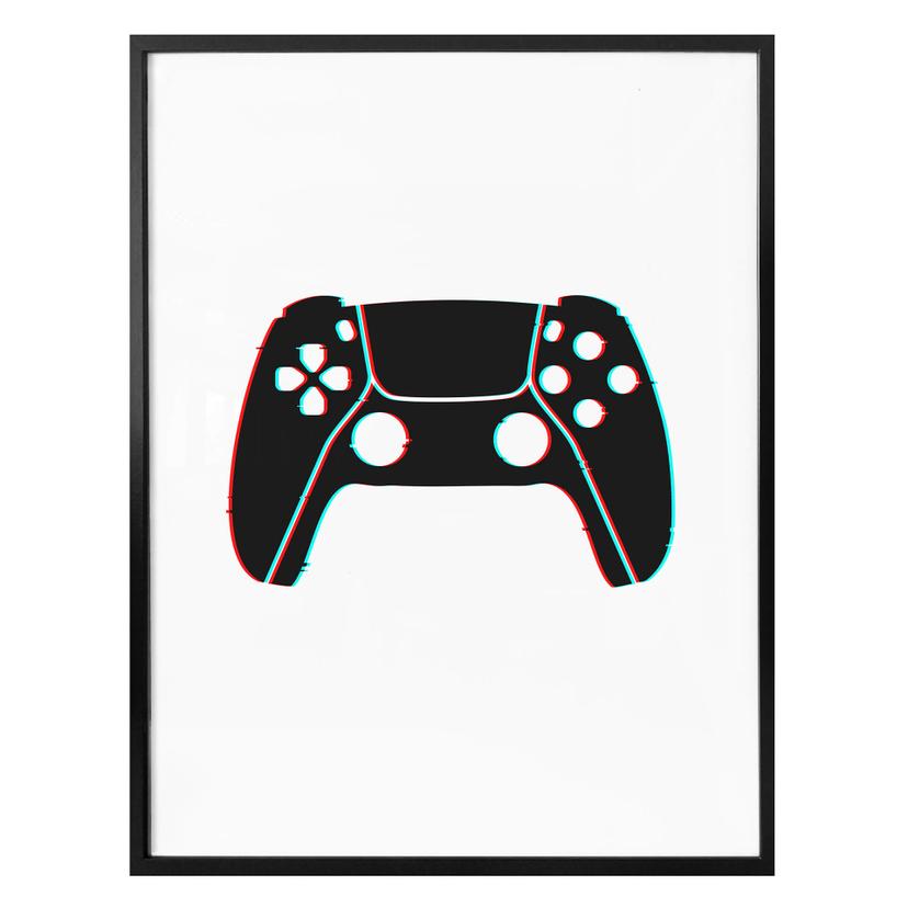 Plakat - Gaming Controller - Glitch Effekt