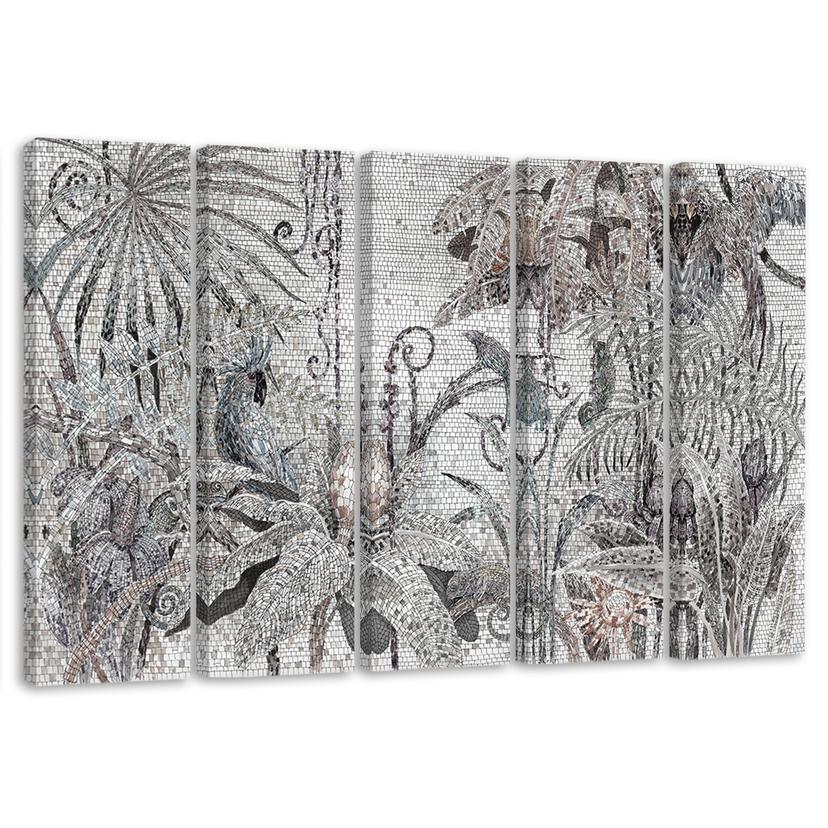 5 stykke lærredstryk Mosaikjungle