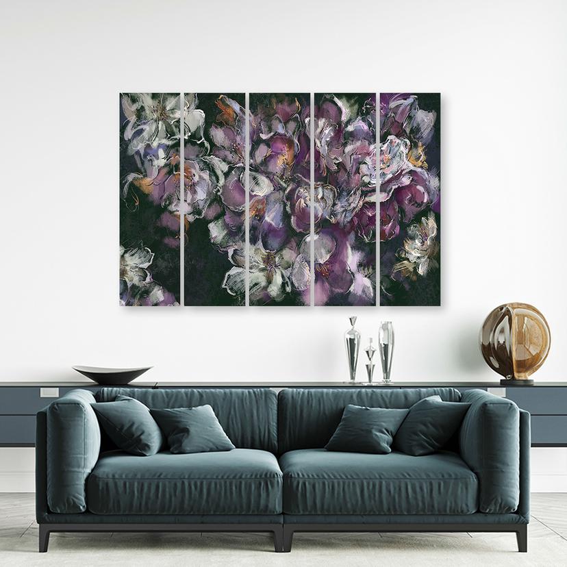Stampa su tela 5 pezzi, fiore di iris