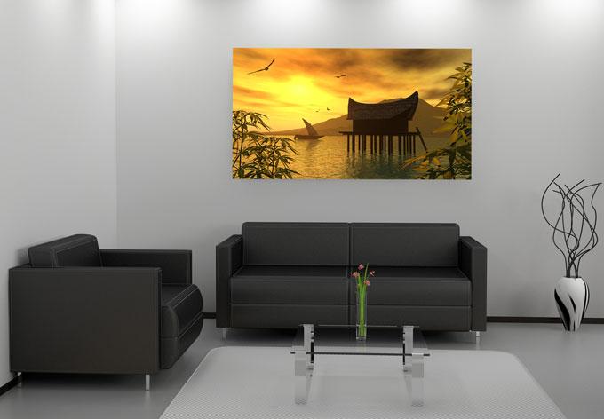 Poster autocollant - W - Maison sur Pilotis