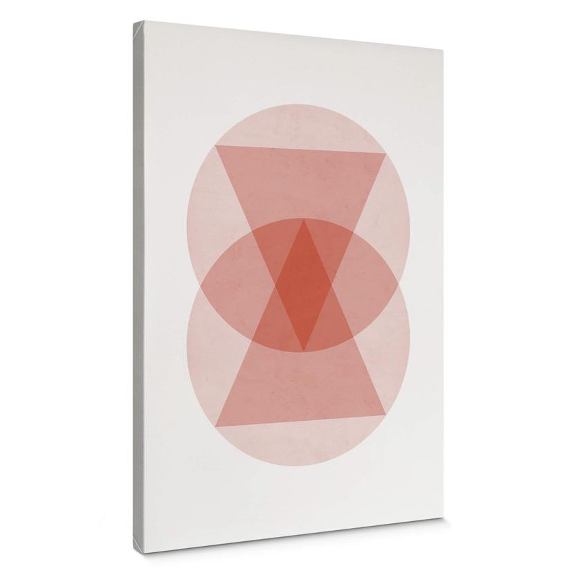 Lienzo Nouveauprints - Circulos y triangulos rosa