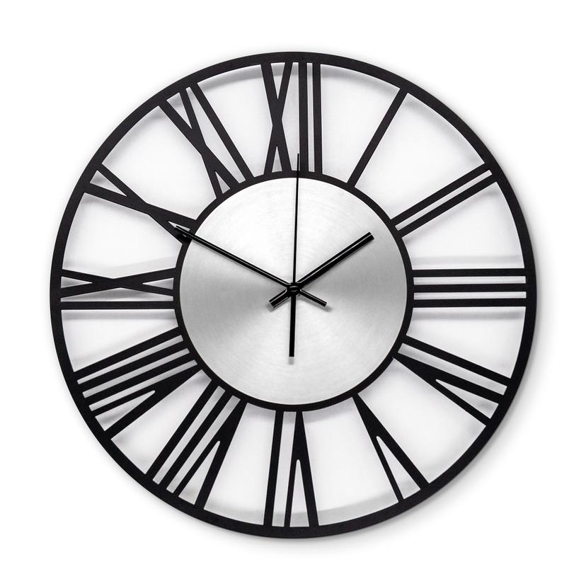 XL Wanduhr Industrial Design - geräuschlose Metall Uhr für Büro, Flur, Wohnzimmer Ø40 cm