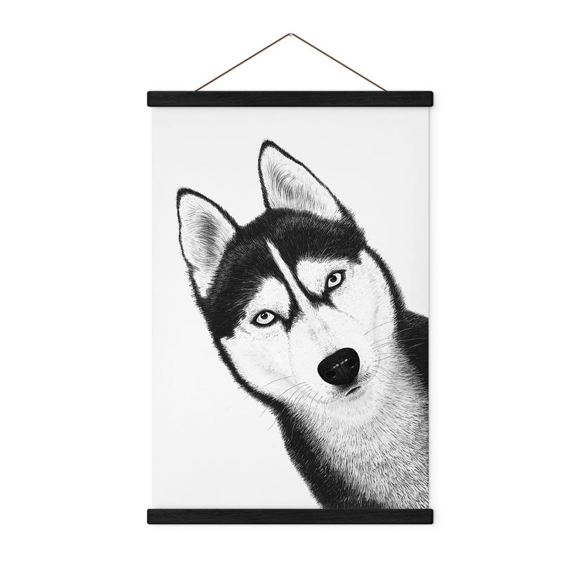 Stofbillede Siberian husky - hundeportræt - Korenkova