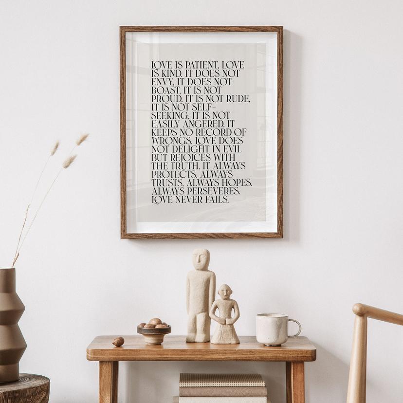 Poster mit Spruch | Love is - Liebe ist geduldig - KsanaKalpa