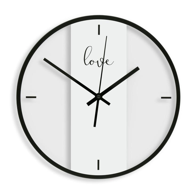 Glazen Wandklok Love