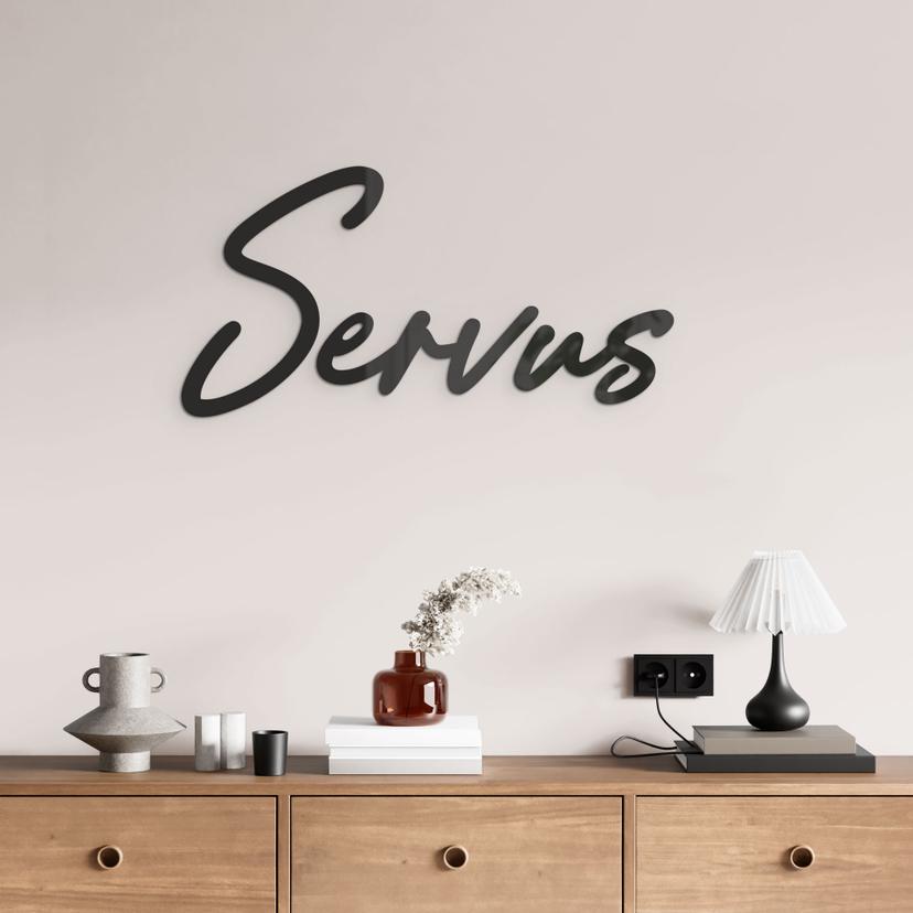 Wandspruch aus Acrylbuchstaben Servus