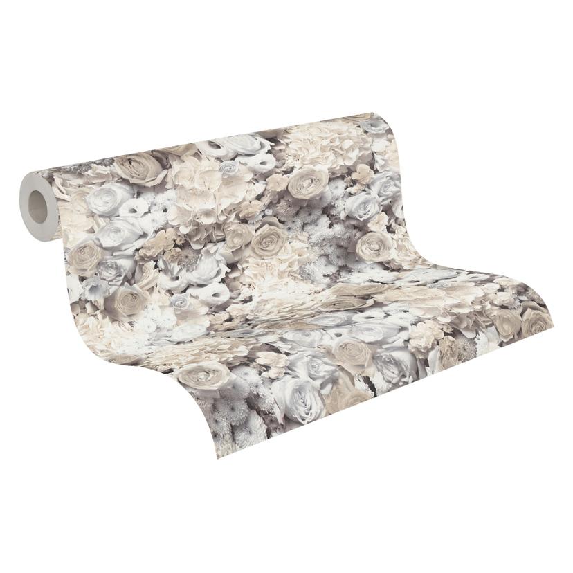 A.S. Création Trendwall 2 - Papier peint intissé fleuris, gris