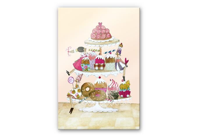 Tableau en verre acrylique Leffler - Glitter Muffin Parade