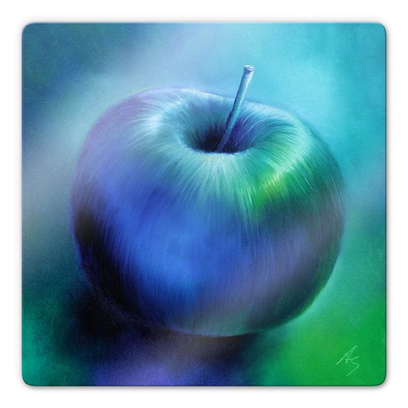 Glasschilderij Schmucker - Blue Apple
