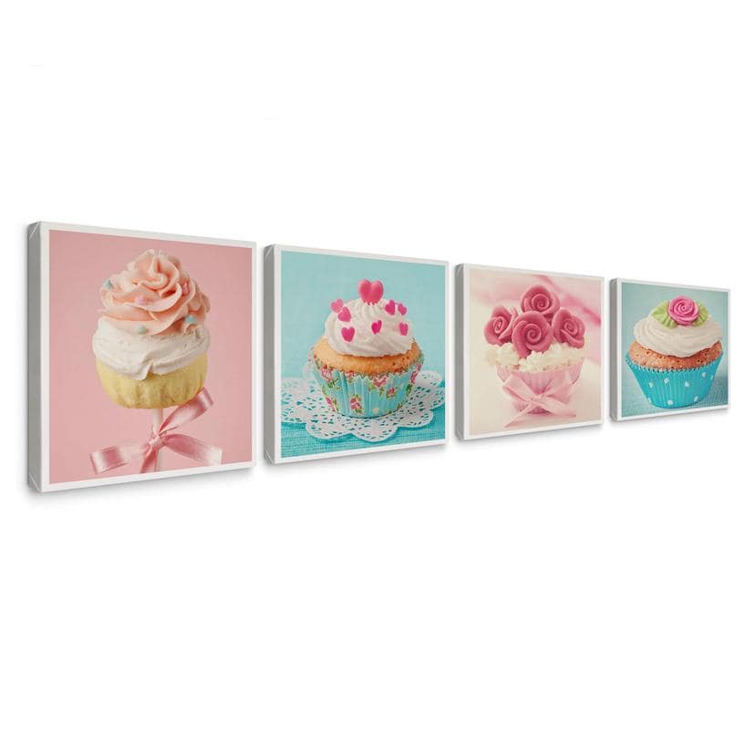 Tableau sur toile Cupcakes (4 parties)