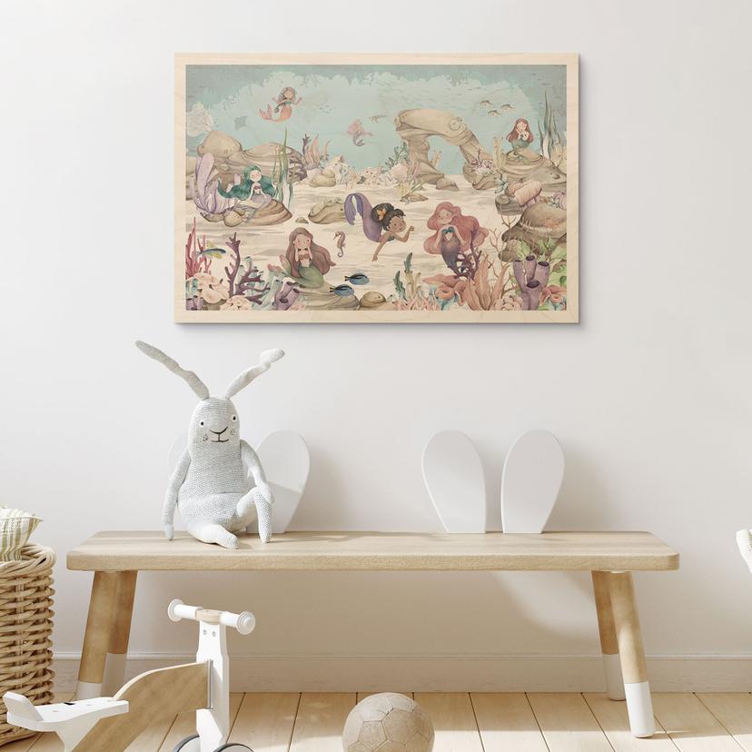 Houten Poster - Magisch onderwaterrijk van zeemeerminnen - Oliver Robins