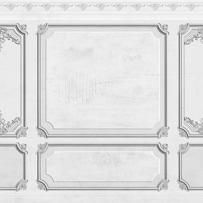Carta da parati Architecture WallPaneling2 in grigio bianco - Carta da parati in tessuto non tessuto
