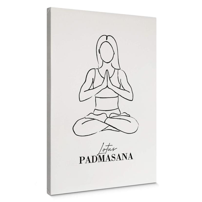 Lienzo Yoga - Loto - Line Art