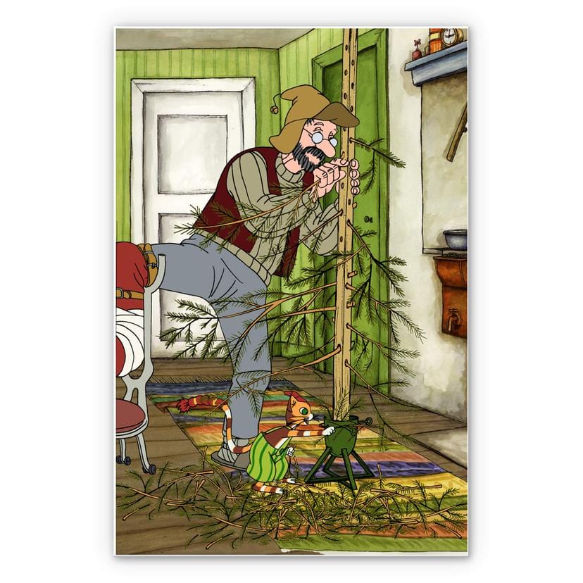 Wandbild Pettersson und Findus - Ein Weihnachtsbaum für Männer