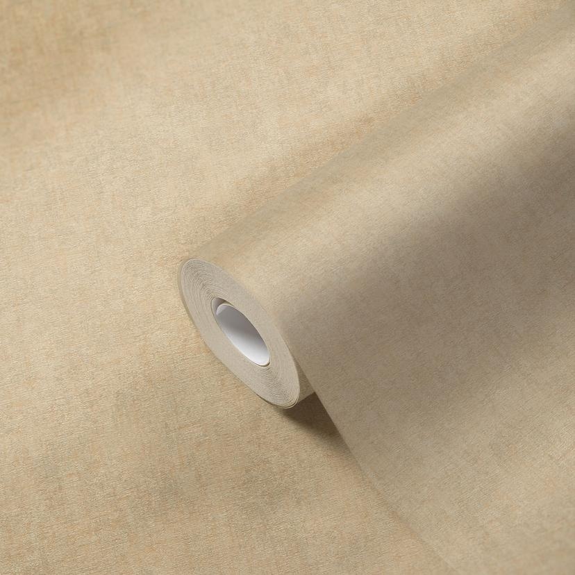 A.S. Création papel pintado unicolor #Hygge papel pintado no tejido liso beige amarillo