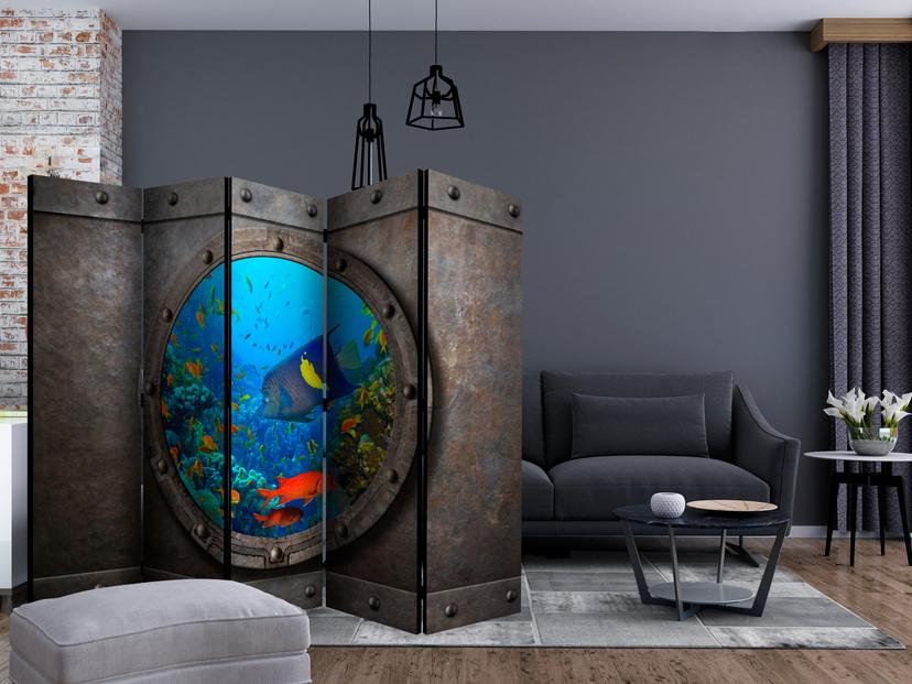 Schermo divisorio - Finestra del sottomarino , 5 pezzi - 225x172 cm