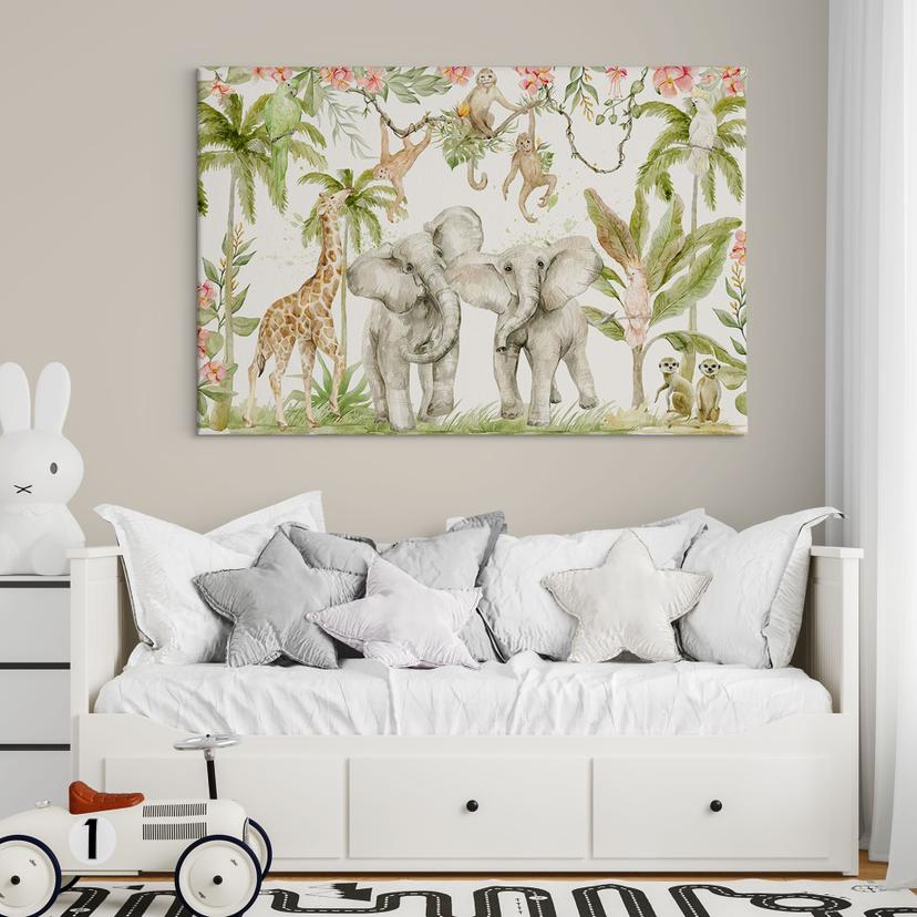 Canvas Dieren in de tropische jungle - UN Designs