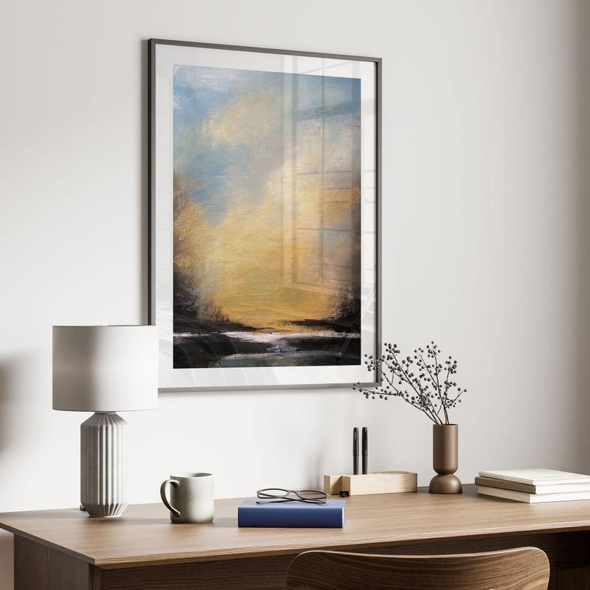 Poster Luce dorata nel cielo della sera - Bergius
