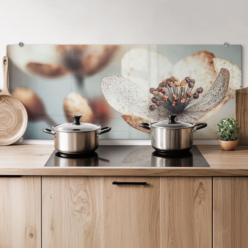 Stænkplade Boho tørret blomst makro - Treechild - Panorama