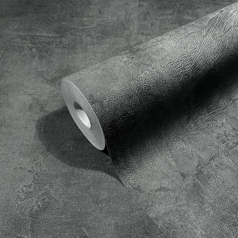 Non-woven tapet i betonlook, antracit Tekstur