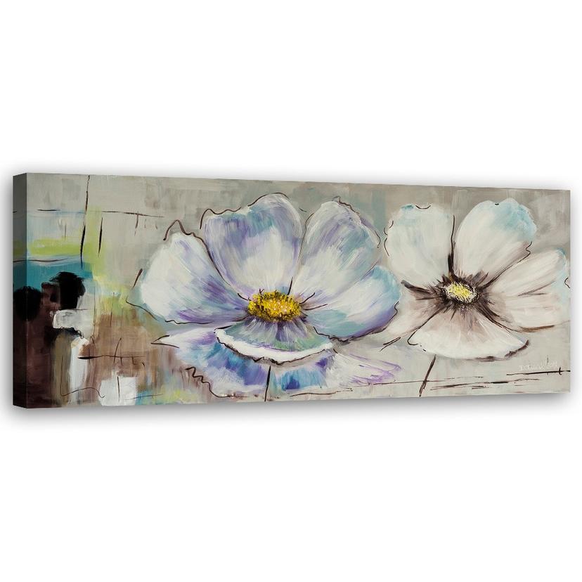 Tableau sur toile, fleurs à l'aquarelle