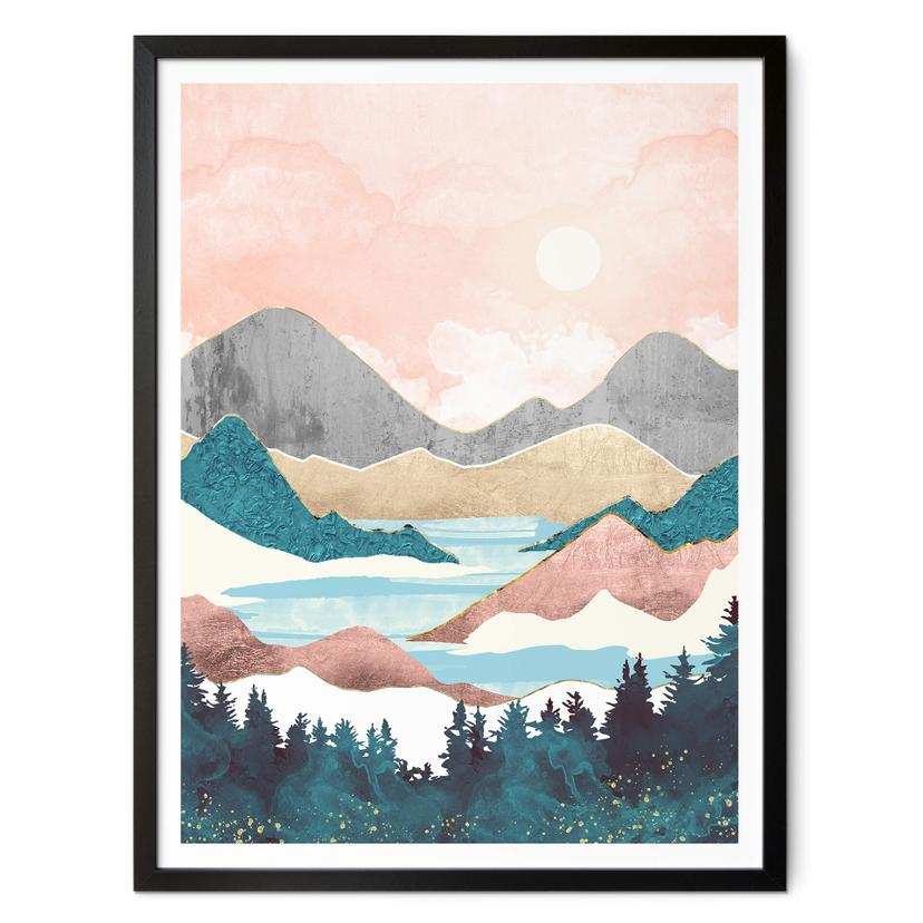 Poster SpaceFrog Designs - Lever de soleil sur le lac