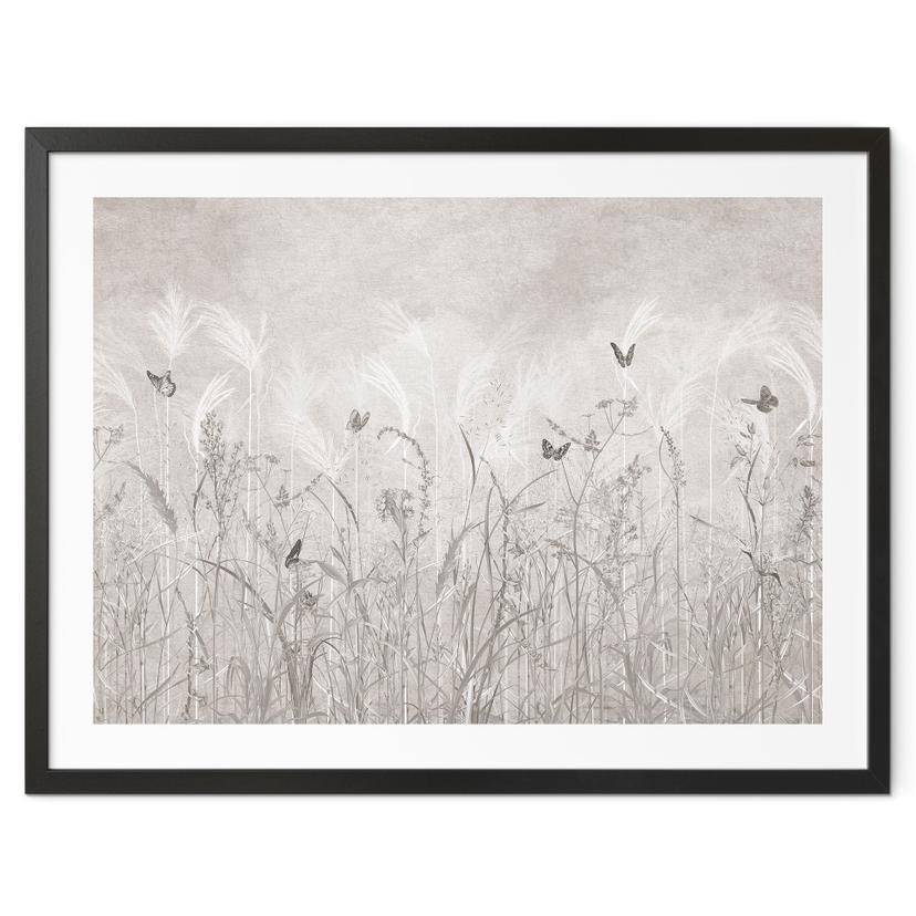Poster wilde bloemenweide met vlinders in Scandinavisch ontwerp - Ms Tiff