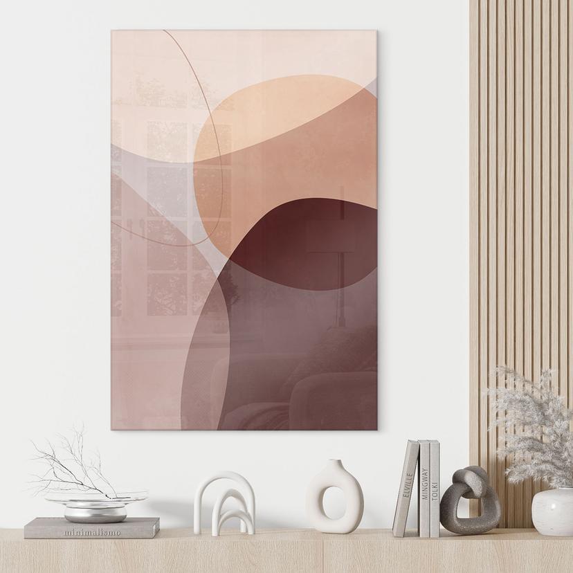 Tableau sur verre acrylique Formes abstraites dans des tons chauds de terre - Böhmer