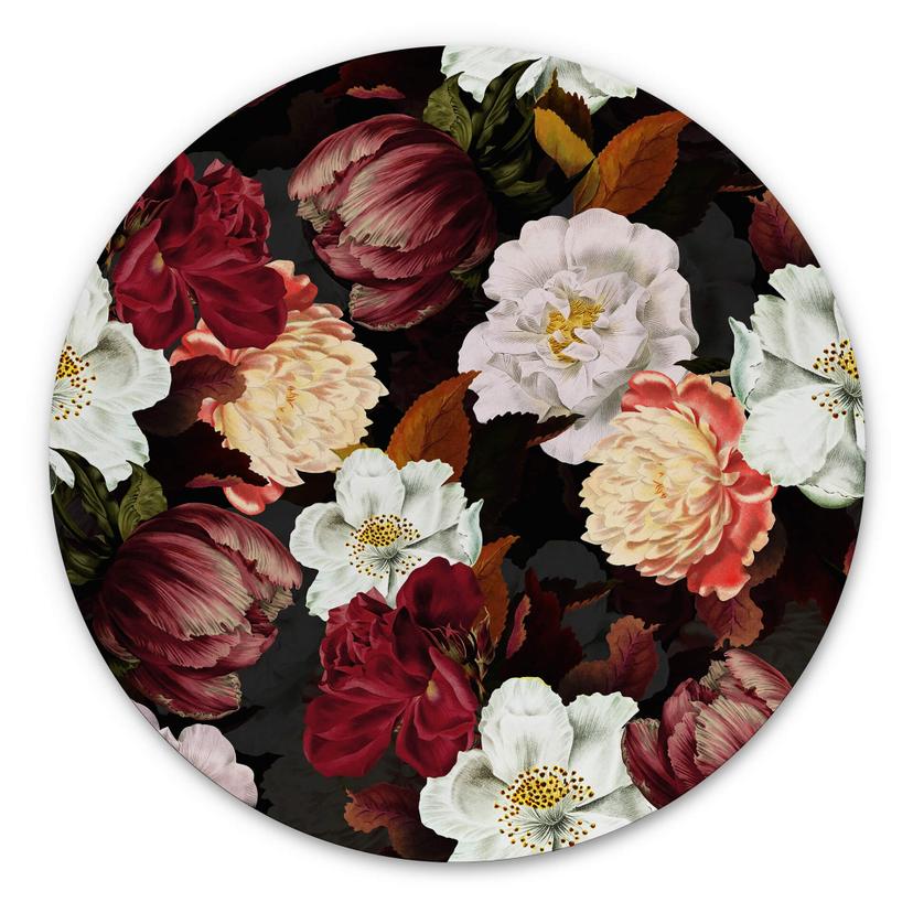 Alu-Dibond UN Designs - Blomsterarrangement - Rund – print på aluminium (Alu-Dibond)
