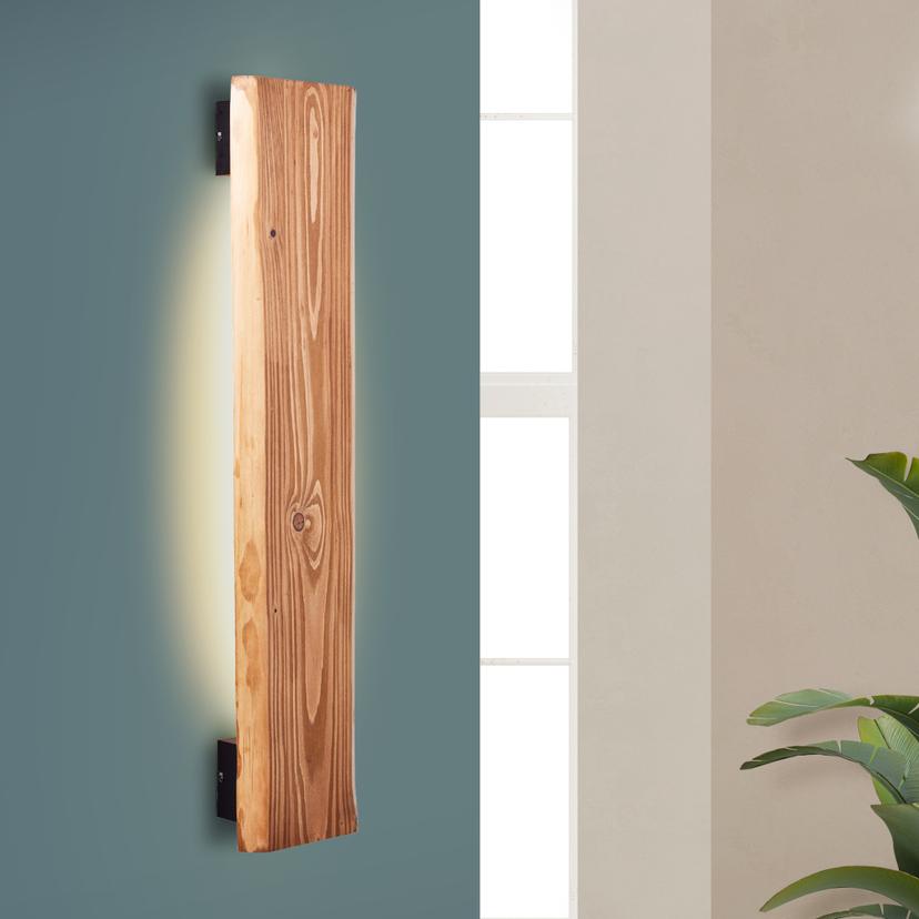Wandleuchte Gabriel, braun, 100 x 23 cm, Holz Wandleuchte innen