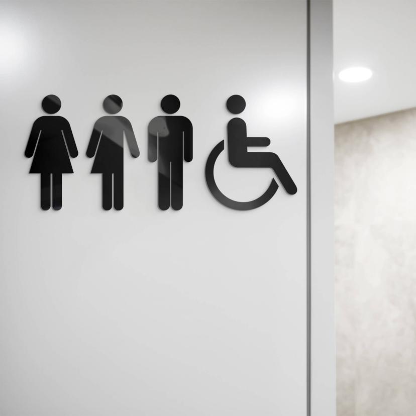 Letrero decorativo acrílico para WC