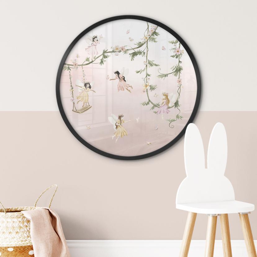 Poster Piccole fate sopra nuvole rosa - Oliver Robins