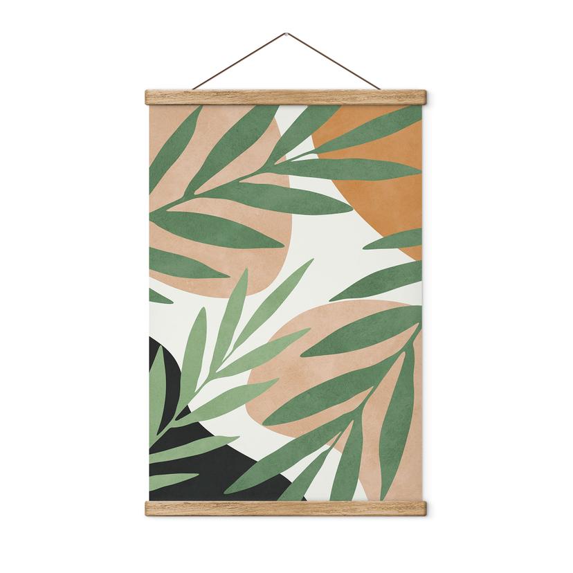 Tekstil plakat Abstrakte grene i et tropisk look - Costa