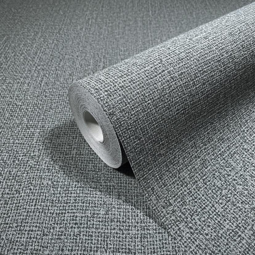 Non-woven tekstil tapet ensfarvet grøn tekstur