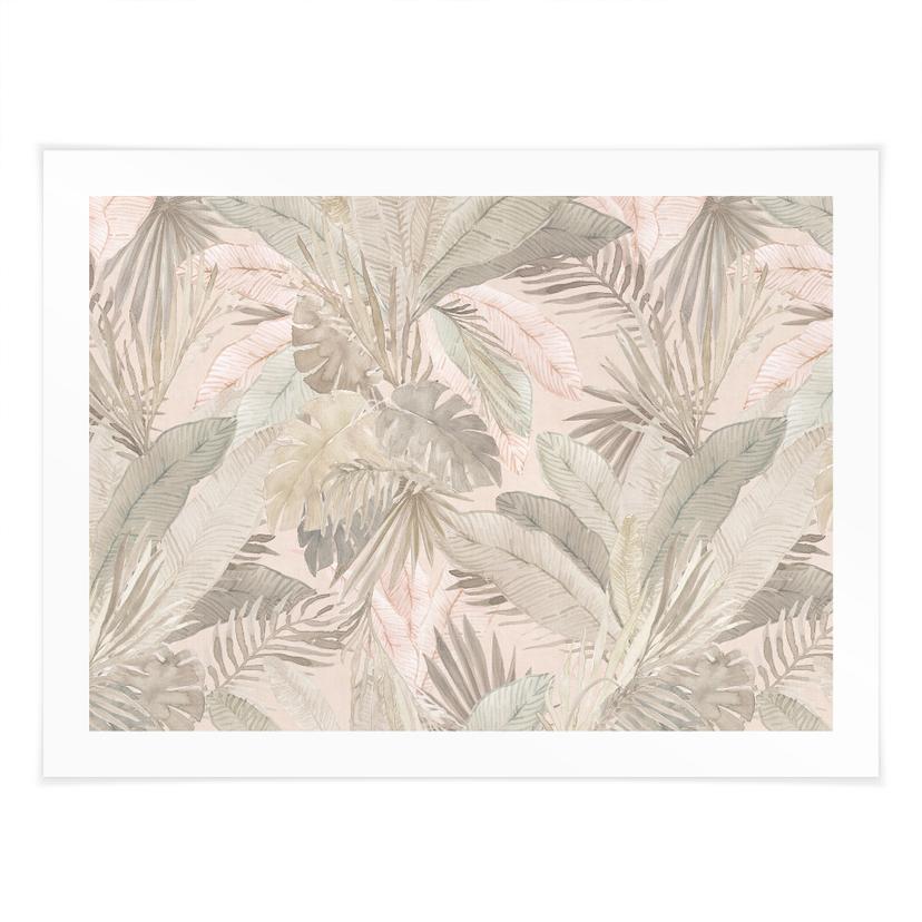 Poster tropiska blad i djungeln pastell - Bloomery Decor