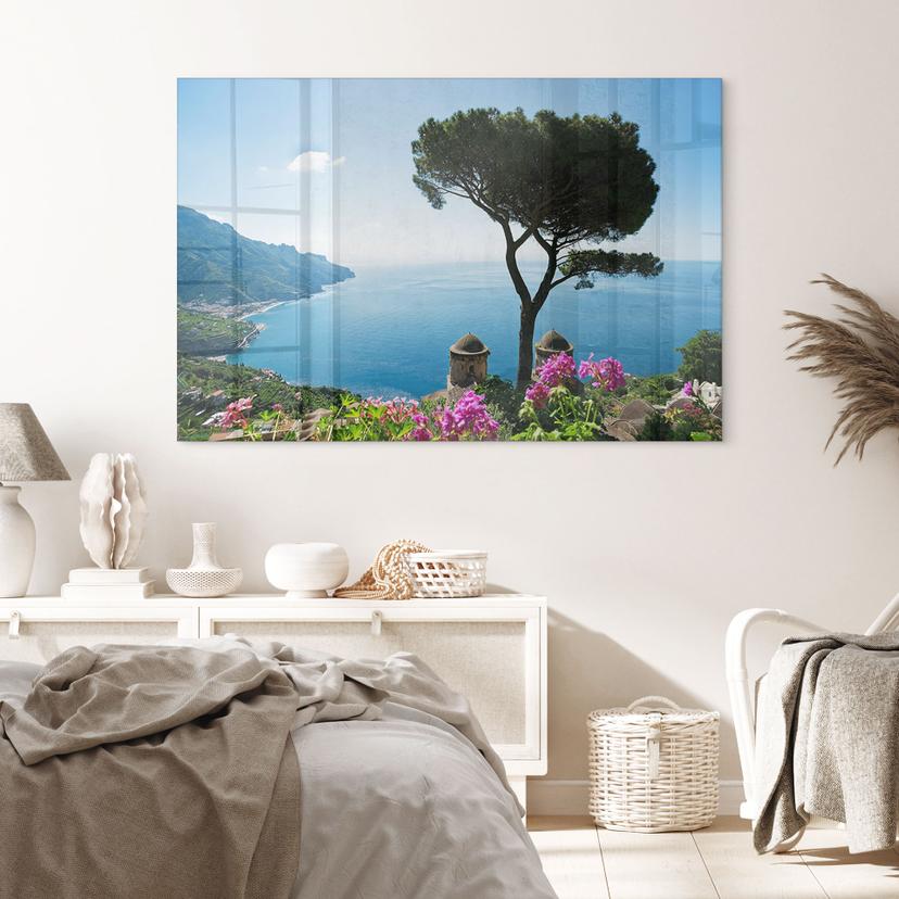 Tableau en verre acrylique - Vue sur la côte amalfitaine
