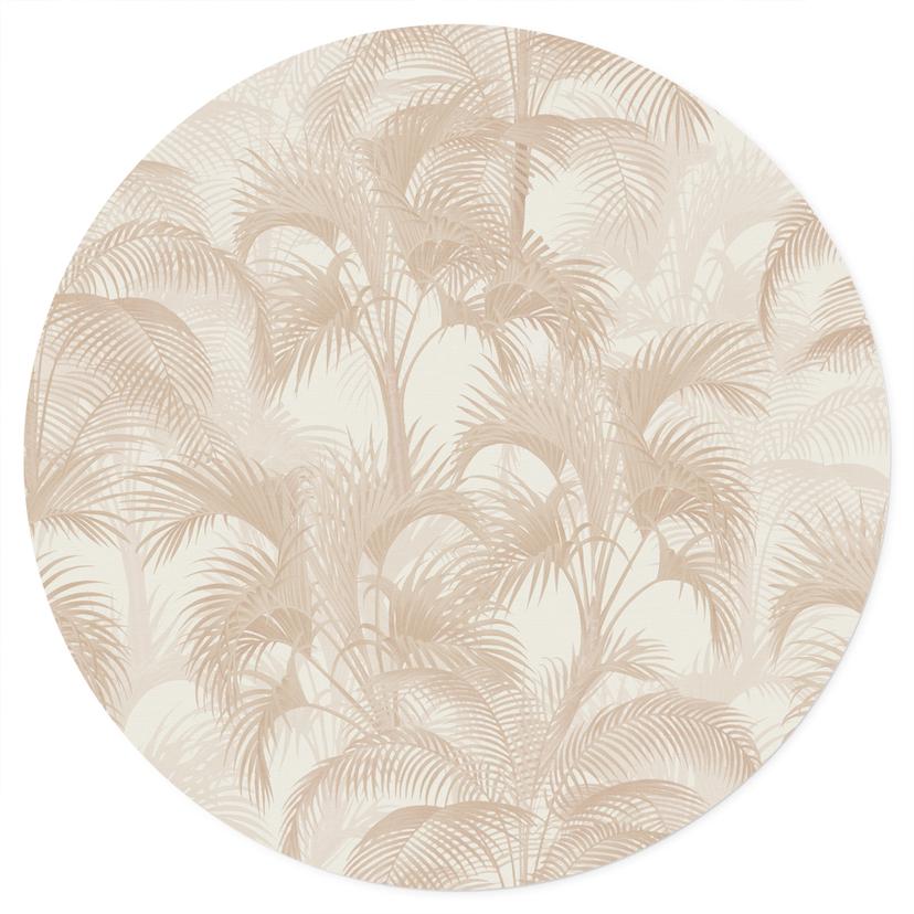 Adesivo murale Palme nella giungla Beige - Bloomery Decor - Rotondo