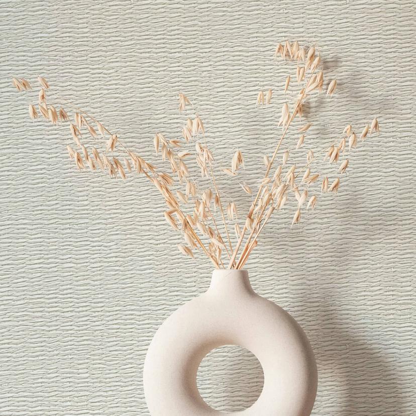Non-woven tapet med vævet træ-look beige tekstil-look