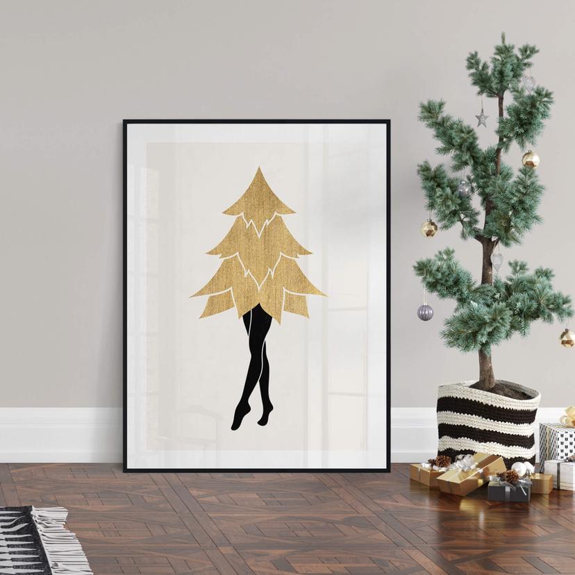 Poster Kubistika - Lady Gaga of Christmas - Kerstposter